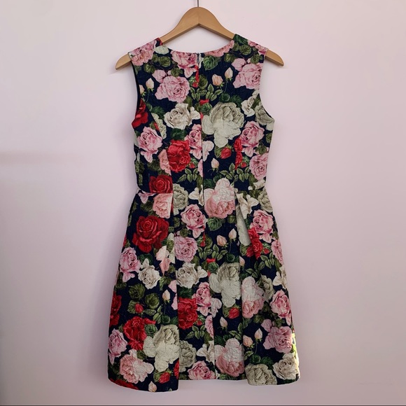 Women's Blugirl Blumarine Sleeveless Multicolor Rose Floret Dress, Small - Picture 5 of 14